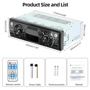 JMC Yedi Renkli Işıklı Tak ve Çalıştır FM <span class=keywords><strong>Stereo</strong></span>, Çoğu 1 DIN Araç Gösterge Paneli Araç <span class=keywords><strong>Stereo</strong></span> MP3 Çalar Araç Radyo Alıcısı için AUX Girişli - Product Image 6