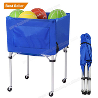 Vente en gros Chariot de rangement pliable et léger pour balles de sport Chariot pliable personnalisé pour balles de volley-ball