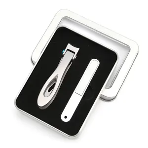 Hot Selling Nail toolJaw Thick Nail Clippers Cutters with Nail File and Bag in Metal Giftbox