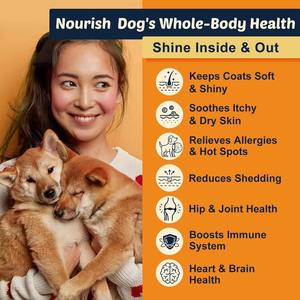 อาหารเสริมน้ำมันปลาโอเมก้า 3 6 9 แบบเคี้ยวได้ ยี่ห้อ ODM Private Label อุดมด้วย EPA DHA วิตามินซีและอี ช่วยบรรเทาอาการแพ้ ลดการหลุดร่วงของขนสำหรับสุนัข - Product Image 3