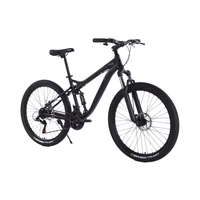 Un vélo de montagne pour adultes à suspension intégrale de 26 pouces, équipé d'un cadre en acier à haute teneur en carbone à 24 vitesses et de freins à disque