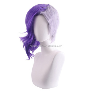 <span class=keywords><strong>Perruque</strong></span> de cosplay The Main Saint Da Pirates Vs. Wang Peigiwan, bicolore, cheveux longs bouclés violets - Product Image 3