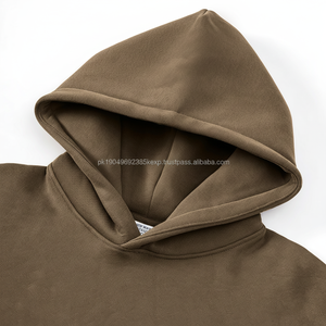 Fabrication de sweats à capuche surdimensionnés pour hommes de luxe en gros, coton lourd 345 g/m², polaire sans cordon - Product Image 1