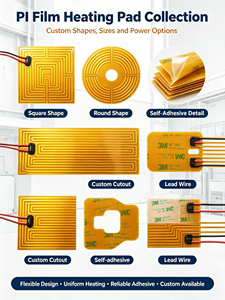 Plaque chauffante flexible en polyimide (PI) 12V 24V pour le contrôle de la température de la plateau d'impression d'imprimante 3D - Product Image 3