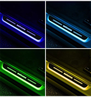 4 projecteurs LED RGB dynamiques en acrylique sans fil avec logo personnalisé, lampes de bienvenue pour seuil de porte de voiture