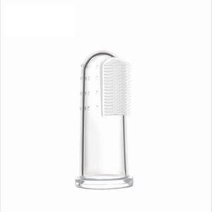 Brosse à dents en silicone de qualité alimentaire pour apaiser les dents et les molaires, brosse à dents à doigt pour le nettoyage buccal et de la langue, brosse à dents à poils doux pour bébé - Product Image 3