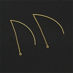 Fornituras de Joyería de Moda, Cadena de Eslabones Curvos Brillantes para Pendientes, Chapado en Oro Sólido de 14K, con un Solo Aro - Product Image 4