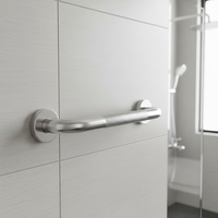 Barre d'appui murale en acier inoxydable chromé moleté de 30 cm, écologique, pour douche et toilettes, support handicapés - Meilleur prix