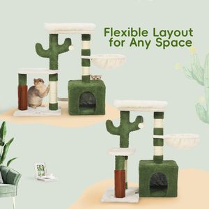 Manufacturer Custom Indoor Interactive Small Cute Cactus <strong>Cat</strong> Scratching Post <strong>Cat</strong> Tree Tower