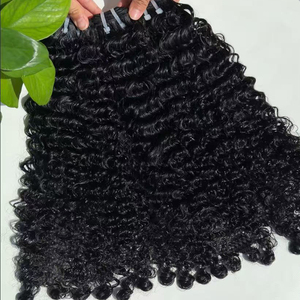 Extensions de cheveux humains bouclés birmans, mèches vierges vietnamiennes brutes, double trame - Product Image 1