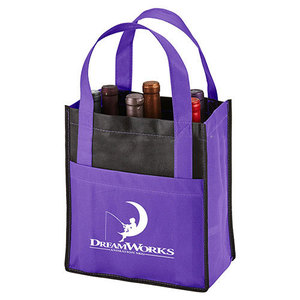 Sac à vin promotionnel réutilisable en non-tissé pour 4 ou 6 bouteilles avec poignée - Product Image 3