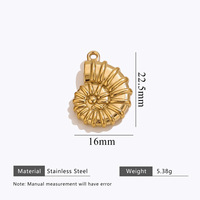 Vente en gros de pendentifs de la série Golden Ocean en acier inoxydable Collection Queue Étoile de mer Coquillage fait à la main DIY Collier Bijoux Accessoires