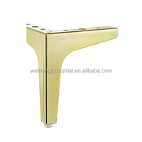 Pieds de table dorés de 13 cm (5 pouces) et pieds de canapé en métal chromé doré