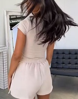 Vêtements de sport personnalisés, tenue d'été, vêtements de sport décontractés, ensemble de survêtement, haut court en tricot pour l'entraînement, t-shirt et short, ensembles 2 pièces pour femmes