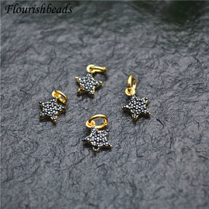 Hạt <span class=keywords><strong>Charm</strong></span> Nhỏ Hình Ngôi Sao Mạ Vàng Bạc Màu Đen Mạ Vàng Cỡ Nhỏ 7.5Mm Để Làm Trang Sức - Product Image 1