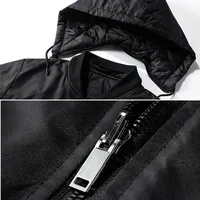 Veste pour homme LAYENNE, veste d'automne et d'hiver, veste double face avec capuche amovible, veste bomber matelassée, vêtements personnalisés