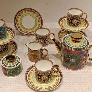 Nouvel ensemble de thé et de café en céramique à motif européen, 15 pièces, service à thé de l'après-midi en porcelaine pour hôtels, restaurants, cadeaux d'affaires - Product Image 1