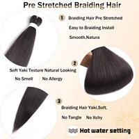 Extensiones de Cabello Sintético Preestirado de 52 Pulgadas con Textura Yaki para Mujer - Ajuste Cómodo