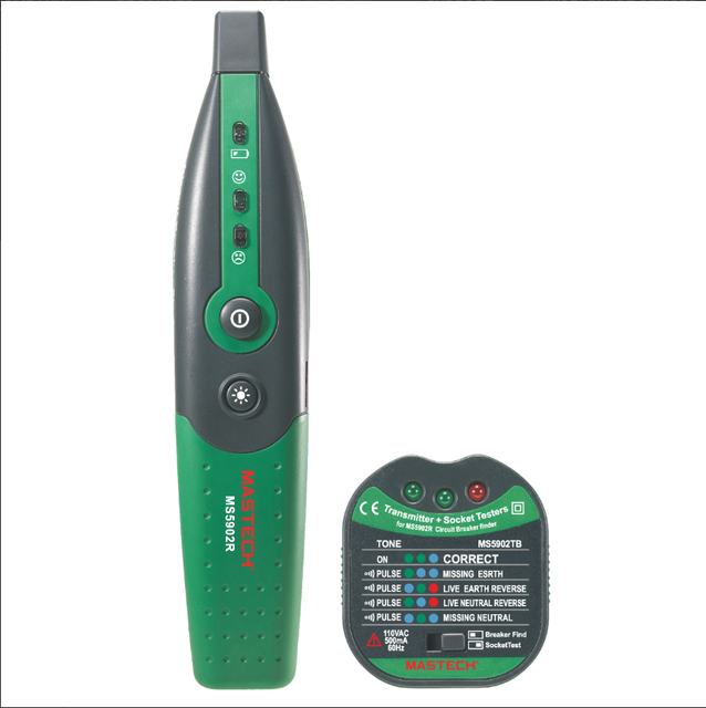 Mastech Ms5902 Digital Circuit Breaker LED Tester Finder Catii 600V