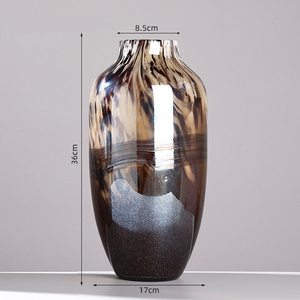 Vaso in Vetro Artistico di Lusso con Gradiente <span class=keywords><strong>da</strong></span> Oro a Grigio - Vaso in Vetro Iridescente Artigianale, Pezzo <span class=keywords><strong>da</strong></span> <span class=keywords><strong>Collezione</strong></span> per Arredamento di Alta Gamma - Product Image 6
