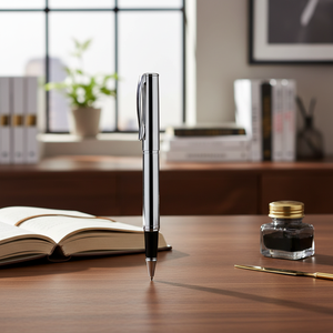 Penna ROLLERBALL in ottone con finitura cromata per la scrittura - Product Image 3