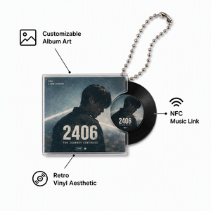 Llavero Mini CD Inteligente NFC Programable con <span class=keywords><strong>Foto</strong></span> Personalizada y Colgante con Enlace a Canción - Product Image 1