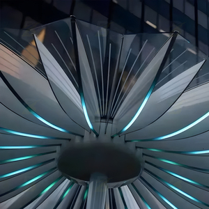 مصباح أرضي على شكل زهرة في مول مي تشن، تركيبة فنية للإضاءة الخارجية في المطاعم والمحطات - Product Image 3