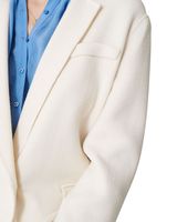 Manteau long en laine personnalisé ODM OEM pour femme, style décontracté, anti-plis, doublure polyester, blanc, automne-hiver