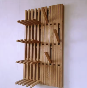 <span class=keywords><strong>Perchero</strong></span> de <span class=keywords><strong>Pared</strong></span> Plegable y Ajustable de <span class=keywords><strong>Madera</strong></span> de Roble Moderno, Organizador Multifuncional para la Entrada del Hogar, Ganchos de Fácil Instalación - Product Image 5