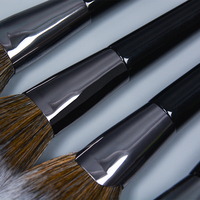 Ensemble de pinceaux de maquillage pour le visage de luxe professionnel Dongmei, haute qualité, 14 pièces, poils synthétiques vegan noirs, manche en bois, livraison gratuite