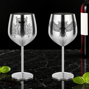 Tùy Chỉnh Thiết Kế Độc Đáo Khắc 17Oz Rượu Vang Cốc Cốc Thanh Công Cụ Bền Xách Tay Thép Không Gỉ 304 Có Thân Uống Rượu Vang Ly Cốc - Product Image 5