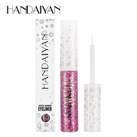 HANDAIYAN Fard à paupières liquide scintillant effet diamant broyé, super brillant, nacré irisé, pour spectacles transfrontaliers