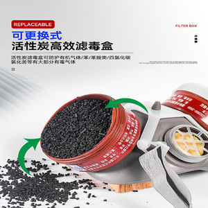 Half Face Respirator With Goggles Organic Vapor Filter Cartridge For Chemical Production And Pesticide Protection Reusable - Product Image 3