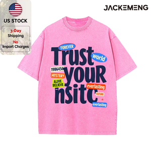 Camiseta Oversize Retro Lavada con Estampado Streetwear 'Trust Your Instinct' Y2K Casual, Stock de EE. UU. al por Mayor - Product Image 2