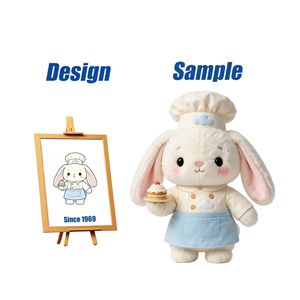 Shengye, fabricant et fournisseur de jouets : Lapin en peluche brodé, sûr pour la peau, avec oreilles verticales, modèle Courier Bunny, pour décoration de chambre d'enfant - Product Image 4