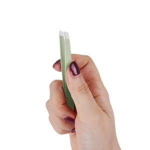 Multifunctionele roestvrijstalen schuine wenkbrauw- en wimperpincet met kam en applicator voor wimperextensions - Product Image 5