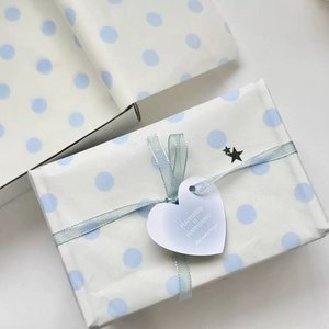 17g high end <b>tissue</b> <b>paper</b> packaging blue dotted <b>pattern</b> in the style of Instagram fresh and light in stock 35cm*50cm - Product Image 1