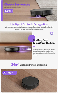 หุ่นยนต์ดูดฝุ่นและถูพื้นรุ่นใหม่ของแท้ พร้อมแรงดูด 20000pa ฐานชาร์จอัจฉริยะ หุ่นยนต์ทำความสะอาดอัจฉริยะ - Product Image 5