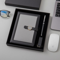 Carnet de notes de luxe en cuir PU rigide A5/A6 avec spirale, écologique, personnalisable avec logo, ensemble cadeau USB 16 Go et stylo pour filles