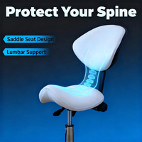 Tabouret de beauté Elite avec base en acier inoxydable, roulettes, pour technicien des cils, esthéticienne, mobilier de salon