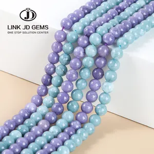 Natural Synthetic 10Mm Dyed Color Faceted Matte Gemstone Round Loose Raw Stone Aquamarine Beads