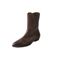 Sepatu Bootie Fashion Ujung Runcing Kulit Sapi Slip-On Anti-Slip Lapisan Kulit Domba