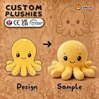 Jouets en peluche personnalisés à succès avec logo sur mesure, animaux en peluche personnalisés, poulpe au design mignon, jouets en peluche pour enfants, cadeau idéal