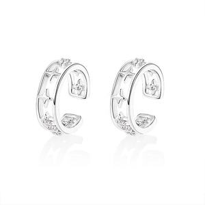 Mode boucle d'oreille pavoi 14k or plaqué cubique zircone bijoux hoop manchette boucles d'oreilles - Product Image 2