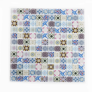 Fleur Simple bricolage maison auto-adhésif autocollant Peel Installation brillant intérieur dosseret cuisine carreaux mosaïque <span class=keywords><strong>Devince</strong></span> verre - Product Image 1