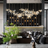 Simig éclairage projet moderne céramique luxe feuilles lustre fleur style pour salon hall personnaliser suspension