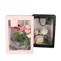 Maßgefertigte Großhandels-Luxus-Modekartons mit Griff und PVC-Fenster, Bedruckte Papiertüten für Geschenke und Blumenverpackungen