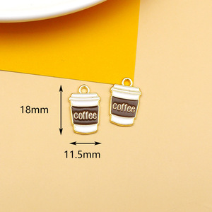 Bijoux de bricolage breloques alliage huile dégoulinant bière vin rouge tasse café gourmet boisson pendentif main faire matériel - Product Image 6