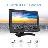 Monitor LCD EYOYO de Alta Resolución de 11.6 Pulgadas con Altavoz LED, USB, Estado de Conexión, Monitor a Color IPS para Computadora