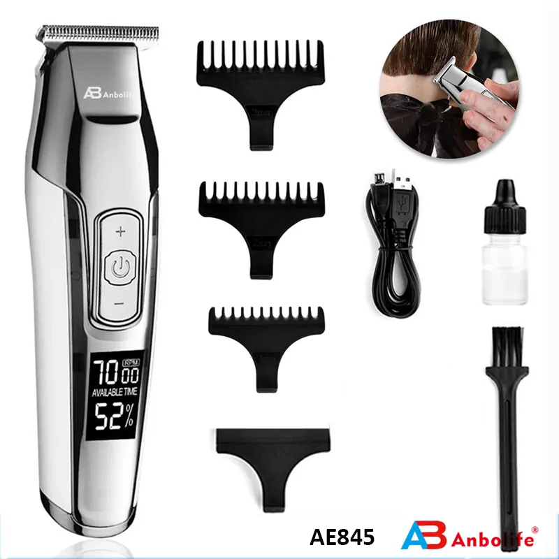 Electric Digital Haircut Bread Trimmer Kit with LCD Display Man's cordless Hair Clippers split end T blade hair trimmer